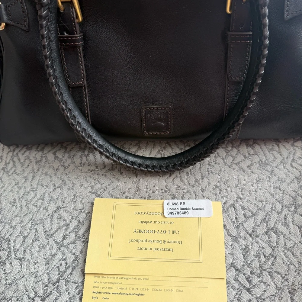 Dooney & better Bourke Forentine Domed Buckle Satchel Black Leather - Picture 5 of 8